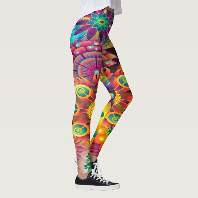 Blommigt mosaik leggings (Höger)