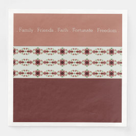 Blommigt mot brunt pappersservett