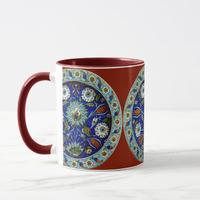 Blommigt Motif Tulip Iznik Turkisk Mönster-kaffe Mugg (Vänster)