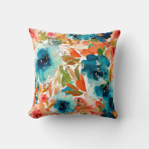 Blommigt Motifs i vattenfärg