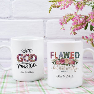 Blommigt Motivational Religiösa Scripture Quote Kaffemugg