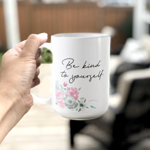 Blommigt Motivering för dig själv Kaffemugg
