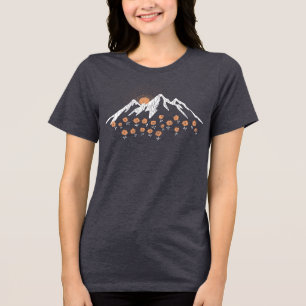 Blommigt Mountain Women's T-shirt in Mörk Grått