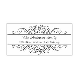 Blommigt Mourish - Adress Self Inking Frimärke Självfärgande Stämpel