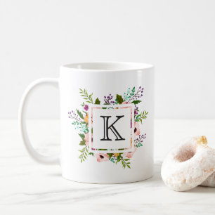 Blommigt Mourish Monogram Kaffemugg