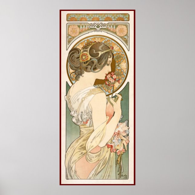 Blommigt. Mucha Poster (Framsidan)
