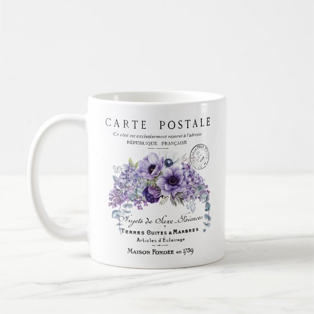 Blommigt Mugg, Fransk Flower Mugg, Maison Fondee Kaffemugg (Vänster)