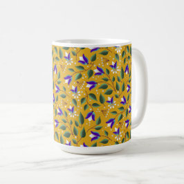 Blommigt Mugg i Gult och Lila
