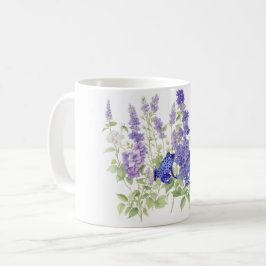 Blommigt mugg, vildblommor, boho-vårsblommor kaffemugg