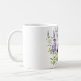 Blommigt mugg, vildblommor, boho-vårsblommor kaffemugg