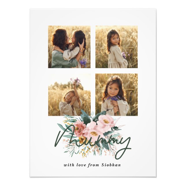 blommigt Mummy-snyggt för multifoto-elegant Fototryck (Framsidan)