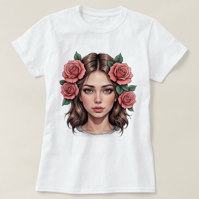 Blommigt Muse - Konstnärlig Ro Porträtt Tee (Design framsida)