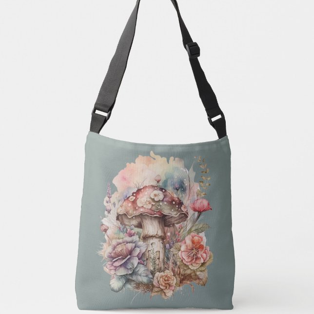Blommigt Mushroom Tote Axelväska (Skapare uppladdad)