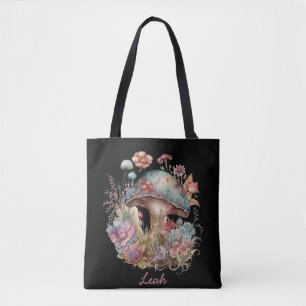Blommigt Mushroom Tote Tygkasse