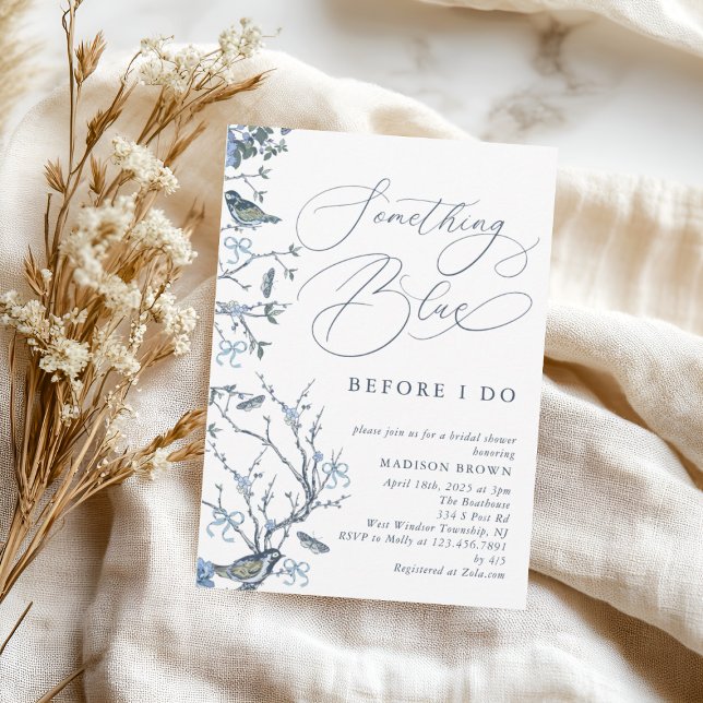 Blommigt något blått innan jag gör Möhippa Inbjudningar (Skapare uppladdad)