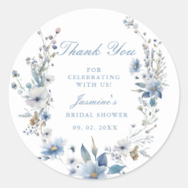 Blommigt Något blått innan jag gör Möhippa Runt Klistermärke