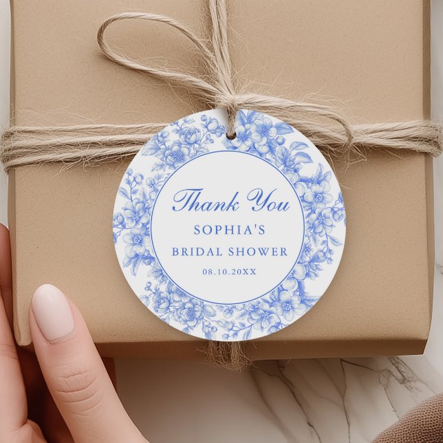 Blommigt något blått Möhippa, Tack Gåvor Etiketter (Skapare uppladdad)