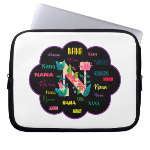 Blommigt Namn Nana Laptop Fodral