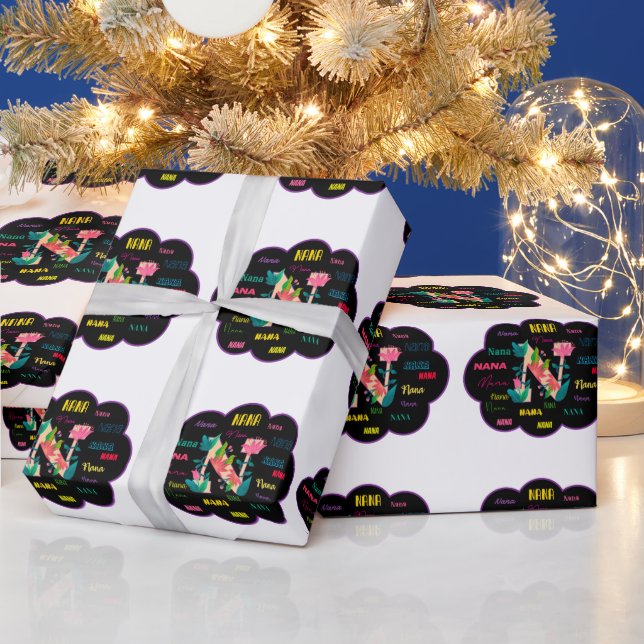 Blommigt Namn Nana Presentpapper (Helgdagar)