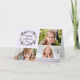 Blommigt Nana Mors dag Photo Collage Kort
