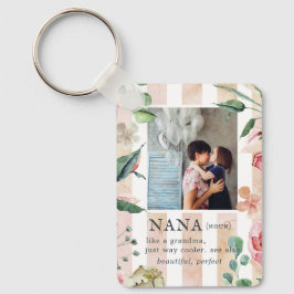 Blommigt Nana | Personlig Photo Nyckelring