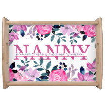 Blommigt Nanny delade Monogram med barnbarn namn