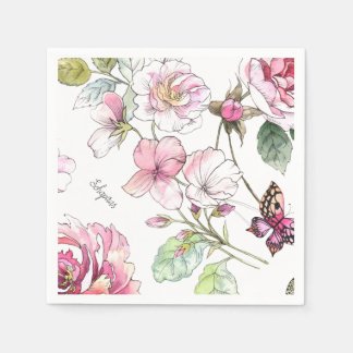 Blommigt Napkin Pappersservett