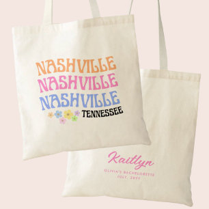 Blommigt Nashville Bachelorette Personlig Tote Tygkasse