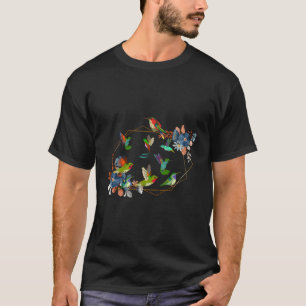 Blommigt Natur Hummingbird Flowers Hummingbird T Shirt