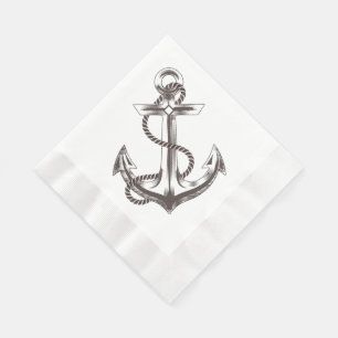 Blommigt Nautical Anchor Flower Party / Bröllop Pappersservett
