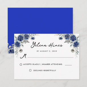 Blommigt Navy Ro Adorned Golden Quinceanera OSA Tack Kort