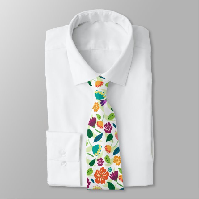 Blommigt Neck Tie Slips (Bunden)