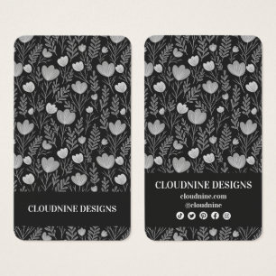 Blommigt Necklace Earring Black Jewelry Visning Ca Visitkort