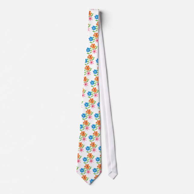 Blommigt Necktie Slips (Framsida)