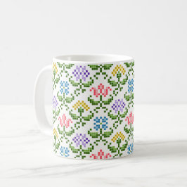 Blommigt "Needlepoint" Mugg