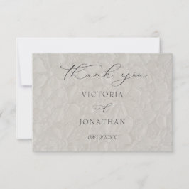 Blommigt Neutralt Bröllop Tack Kort