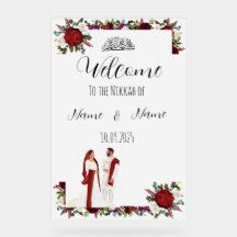 Blommigt Nikkah-akryltecken