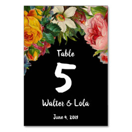 Blommigt Noir Bordsnummer