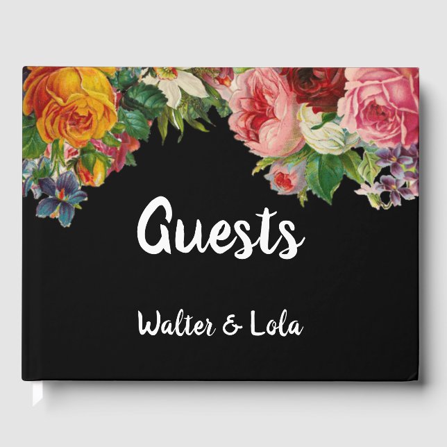 Blommigt Noir Gästböcker (Framsida)