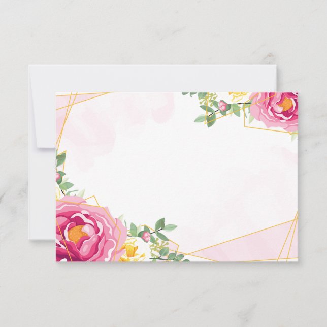 Blommigt Note Card Anteckningskort (Framsida)
