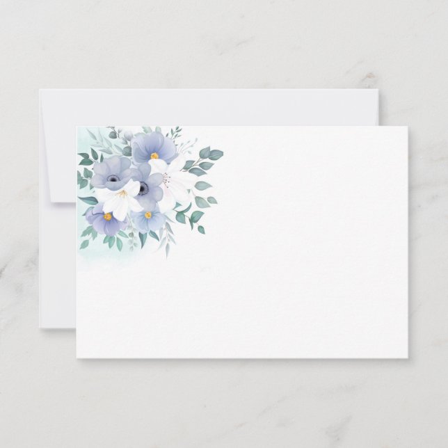 Blommigt Note Card Anteckningskort (Framsida)