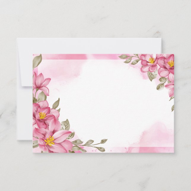 Blommigt Note Card Anteckningskort (Framsida)