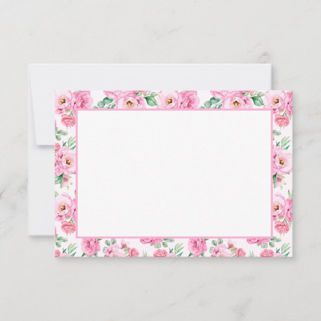 Blommigt Note Card Anteckningskort (Framsida)