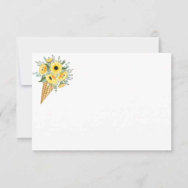 Blommigt Note Card Anteckningskort (Framsida)