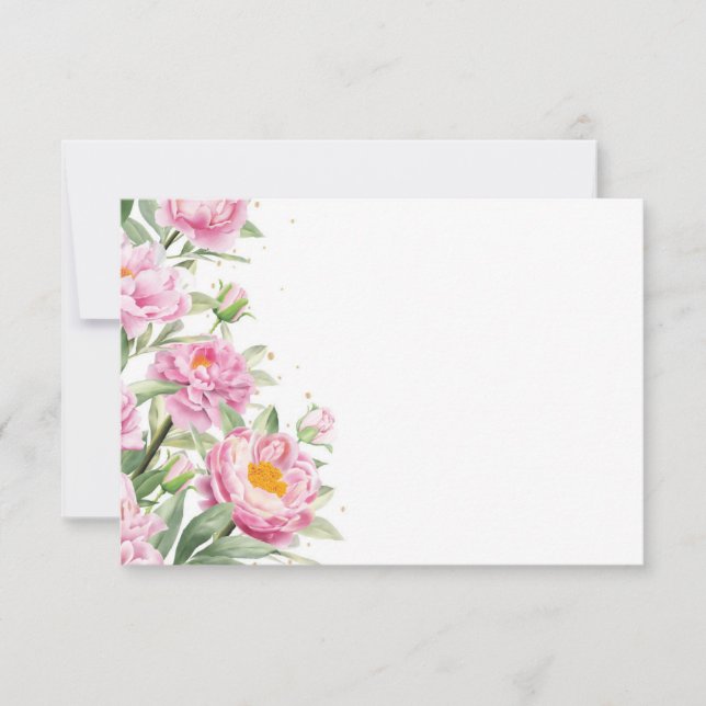 Blommigt Note Card Anteckningskort (Framsida)