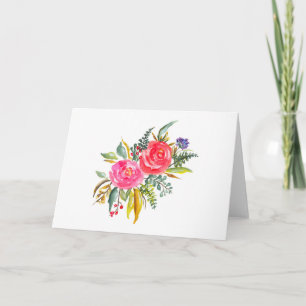 Blommigt Note Card, stationärt, hälsningskort Kort