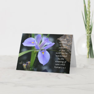 Blommigt Note w/ Scripture Verse from Romans (blan Kort