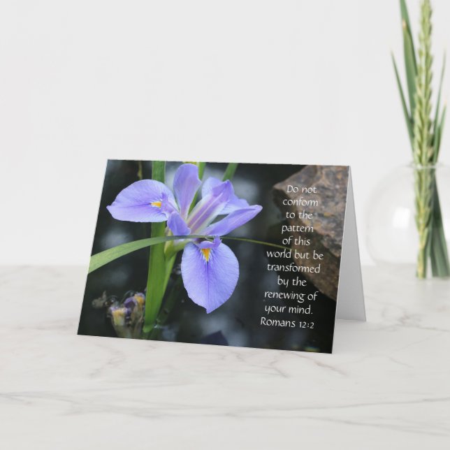 Blommigt Note w/ Scripture Verse from Romans (blan Kort (Framsida)