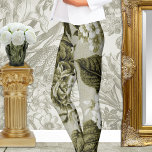 Blommigt nr 1 för oliv grönt Vintage Leggings<br><div class="desc">En oliv grönt botanisk vintage med stor  mönster digitaliserad och färgad och placerad på dessa prestandalegeringar.</div>