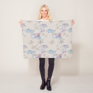 Blommigt Nursery Whimsical print Baby Blanket Fleecefilt